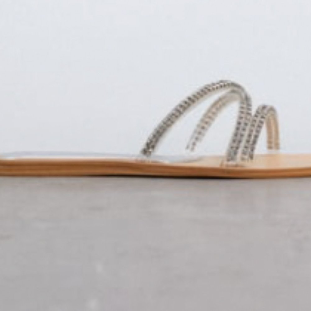 Zara RHINESTONE FLAT SANDALS  SILVER - REF. 3822/910